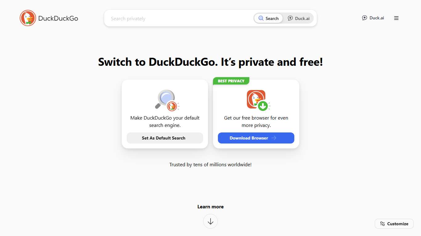DuckDuckGo - Protection. Privacy. Peace of mind.