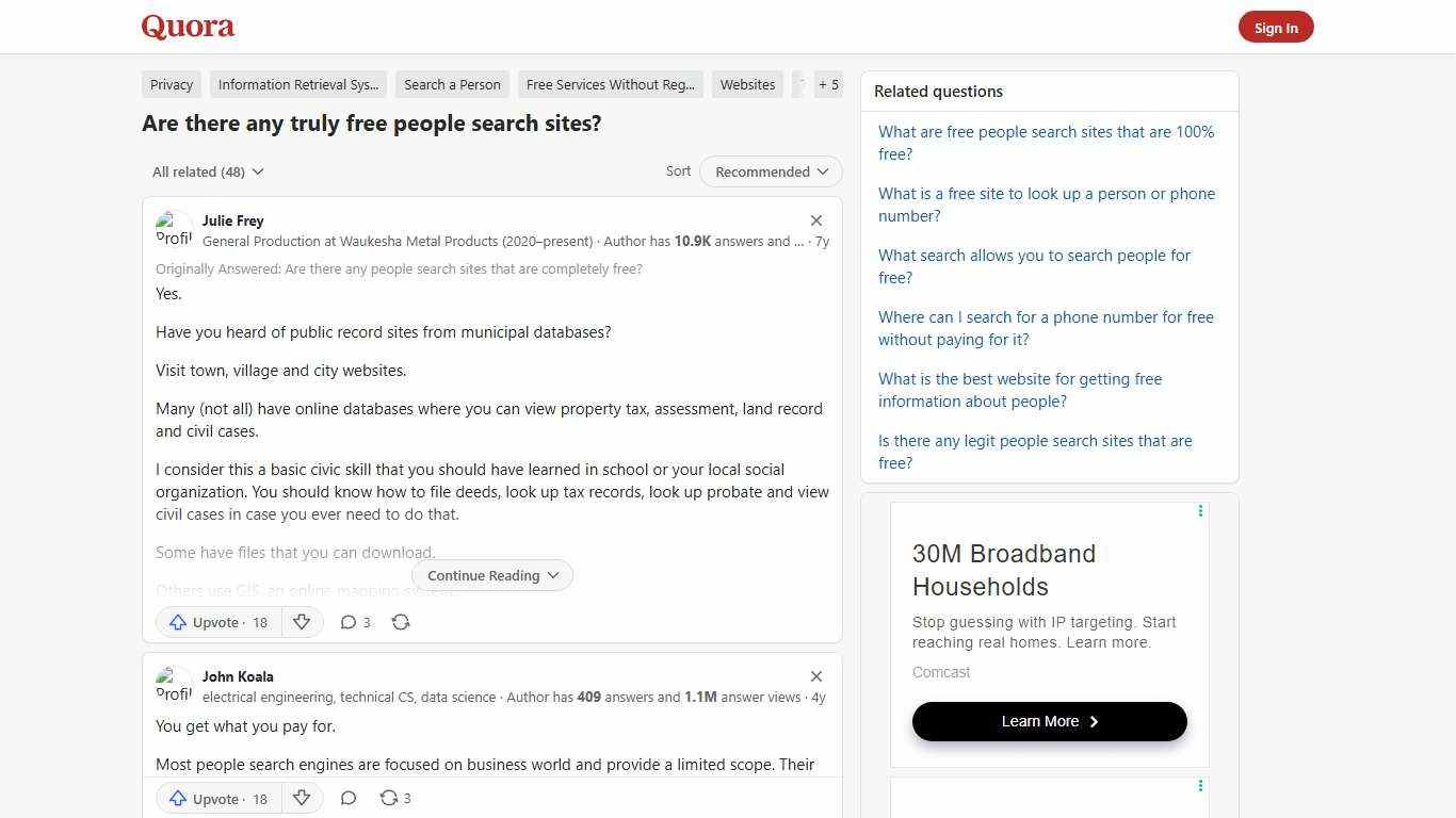 Are there any truly free people search sites? - Quora